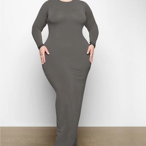 Skims Fits Everybody Long Sleeve Crewneck Dress